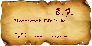 Blazsicsek Füzike névjegykártya